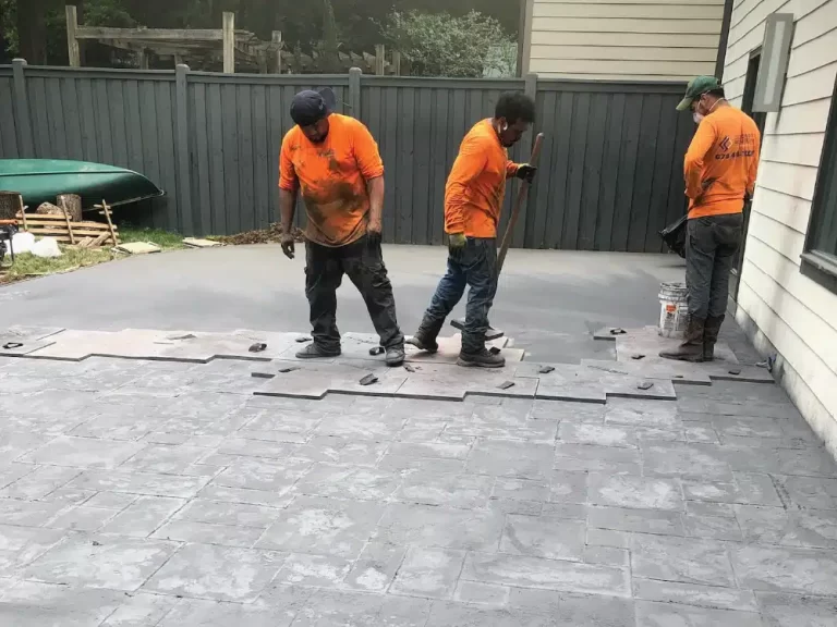Repaired concrete patio in Broken Arrow before and after