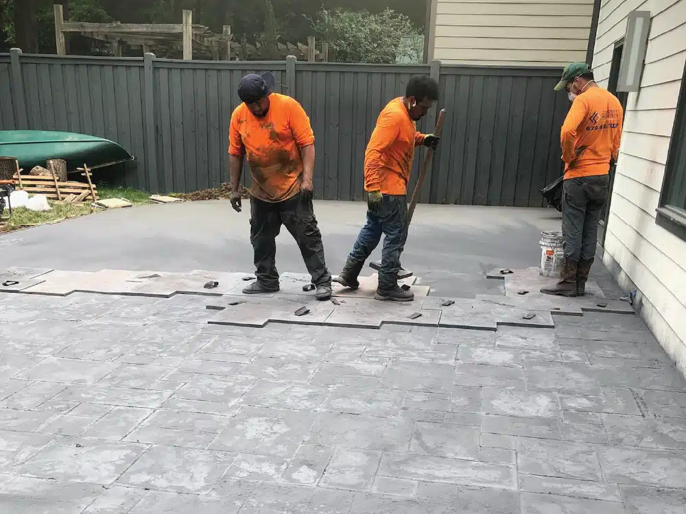 Repaired concrete patio in Broken Arrow before and after